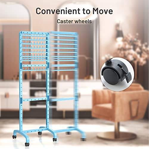 Blue Adjustable Hair Braiding Rack with 160 Pegs, Double-Sided, Portable & Flexible