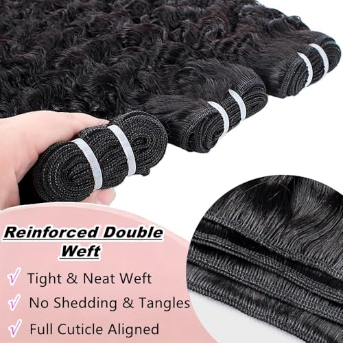 Natural Black Burmese Curly Human Hair Bundles 3Pcs 14-18 Inch Virgin Hair