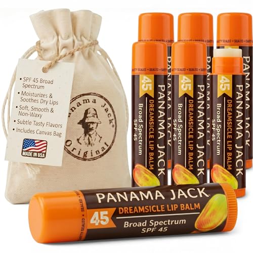 SPF 45 Sunscreen Lip Balm Set - Dreamsicle Flavor, Pack of 7