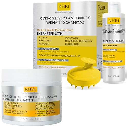 Medicated Psoriasis & Eczema Shampoo + Scrub for Itchy Scalp – Repairs & Strengthens Hair