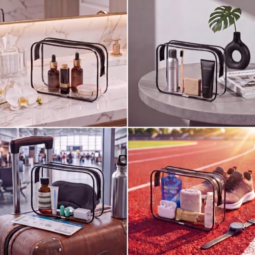 28-Pack Clear Cosmetic Bags with Zipper - Travel Makeup Organizer Set