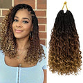 Pre-Looped Goddess Box Braids Crochet Hair 12 Inch - Bohemian Style, 8 Packs - Variation #1B/30/27