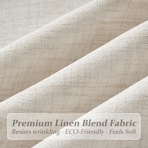 LuxuNap Birch 40W x 100L Linen Pleated Floor-to-Ceiling Curtains Set - 4 Panels