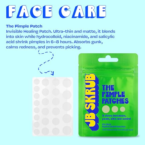 JB SKRUB The Face Kit ? Pimple Patches, Pads, Wash & Lotion ? Complete Skincare Set for Kids, Tweens & Teens