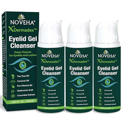Eyelid & Lash Gel Cleanser 3 Pack with Pro-Vitamin B5 Tea Tree & Hyaluronic Acid