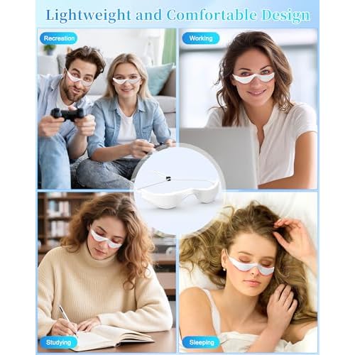 Under Eye Red Light Therapy,3 Modes Red Light Therapy Device Microcurrent Eye Massager,Red Light Glasses For Eye Bags Dark Circles Puffiness Wrinkles Fine Lines, Relieving Eye Fatigue