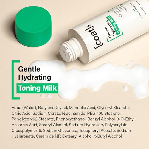 Coats Gentle Hydrating Toning Milk ? Hydrates, Protects & Exfoliates to Prevent Breakouts ? Dermatologist Approved & Clinically Proven ? 4.2 oz