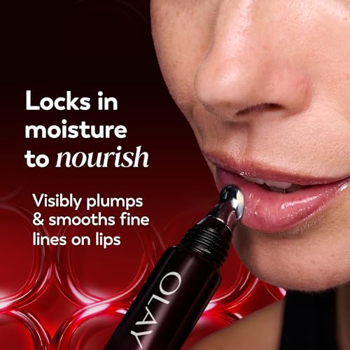 Olay Regenerist Lip Plumper Gloss, Plumping Lip Gloss for Women, Anti-Aging Skin Care, Treatment for Fuller Look & Smoothing Lines, Night Mask, Cooling Tip, Shea Butter & Coconut Oil, 0.5oz