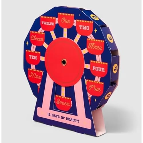 Ulta JoyBright 12 Days of Beauty Holiday Collection, Makeup and Skincare Gift Set, Pink and Blue Ferris Wheel Design, Western Theme