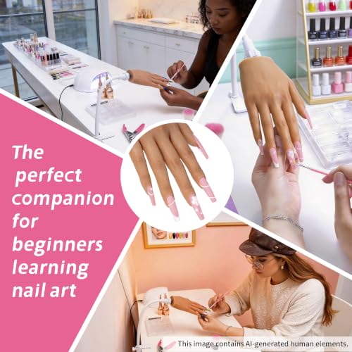 Practice Hand for Acrylic Nails - Silicone Hand with Tips & Stand - Light Skin
