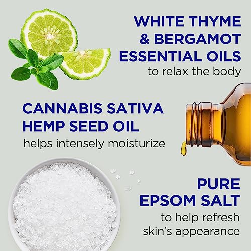 Foaming Bath with Epsom Salt and Hemp Seed Oil - 34 Fl Oz, Pack of 4 - Hemp Variation