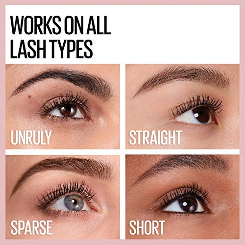 Maybelline Lash Sensational Washable Mascara, Lengthening and Volumizing for a Full Fan Effect, Brownish Black, 1 Count
