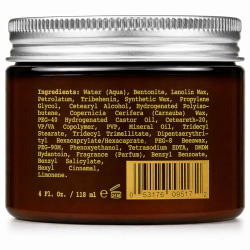 JS Sloane Caviar Clay Matte Hair Styling Paste - Heavy Hold, Natural Finish, Water-Soluble 3.4 oz