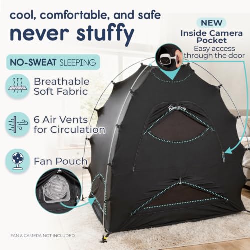 Hiccapop Blackout Tent for Pack and Play - Graphite Black, Blocks 99% Light