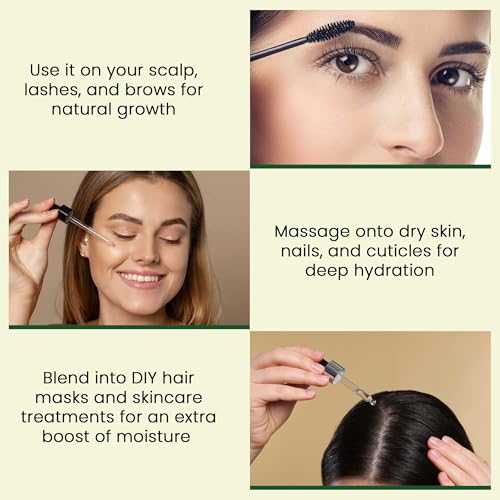 Cold-Pressed Castor Oil Kit for Hair Growth, Lashes & Skin - 10oz