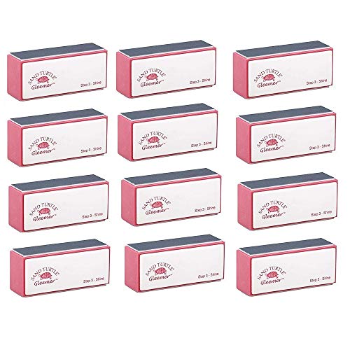 Soft Touch 4-Way Sand Turtle Nail Buffer Block - Twelve Pack for Shine & Smooth Finish