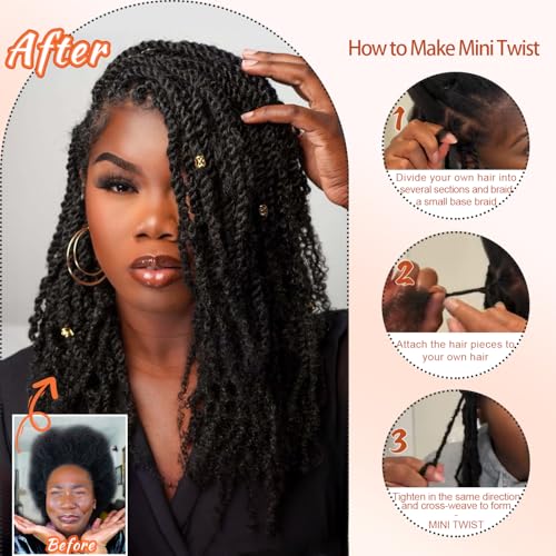 Afro Kinkys Bulk Human Hair 16 Inch 50g Curly Braiding Hair Pack - 1B - Variation of THIS listing