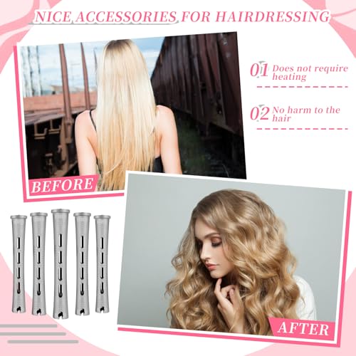 160 Pcs Perm Rods for Long & Short Hair - 0.59 Inch Grey Plastic Curlers