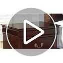 Nightstand with 2 Drawers - Traditional Louis Philippe Style, Reddish Brown Finish