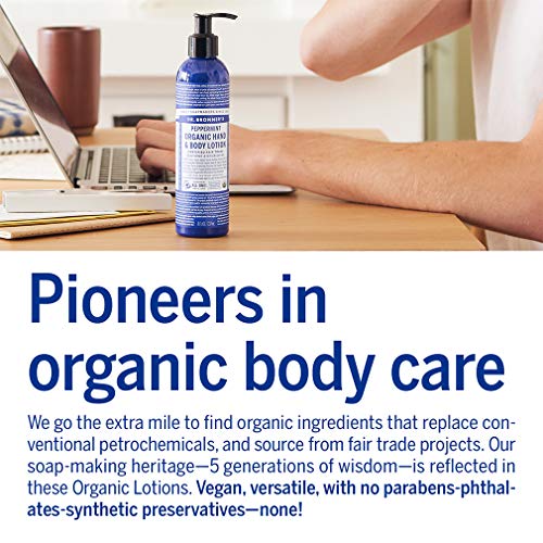 Dr. Bronner's Organic Lotion (Peppermint, 8 Ounce) ? Organic Moisturizer for Hands, Face & Body ? Vegan, Non-GMO