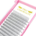 PRO LASHBEAUTY Premade Volume Fans Eyelash Extensions, 3D-C-0.07-9, Short Stem, C/D Curl, 0.07/0.10, Vegan, Individual, False Eyelash