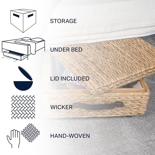 Happimess Chett Underbed Storage Bin Wheels 26 Inches Natural Bohemian Style