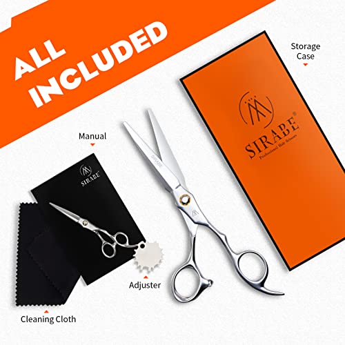 Sirabe 6.3-inch Professional Hair Cutting Scissors - Ultra Sharp Stainless Steel Barber Shears