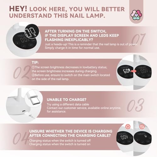 SAVILAND 30W U V Nail Lamp: Gel Nail Lamp Cordless U V Light for Gel Nails Smart Sensor LED Flash Cure Lamp lampara led para u?as Profesional Gooseneck U V Nail Light Nail Salon Home DIY Manicure