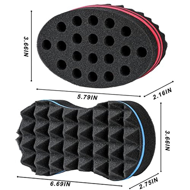 3Pcs Hair Styling Set for All - Curl Brush, Twist Sponge for Textured Hair with Metal Pick