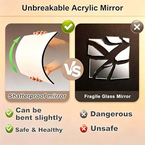 SAFEE MRROR 48in x 12in Foldable Travel Full Body Mirror Shatterproof Hanging