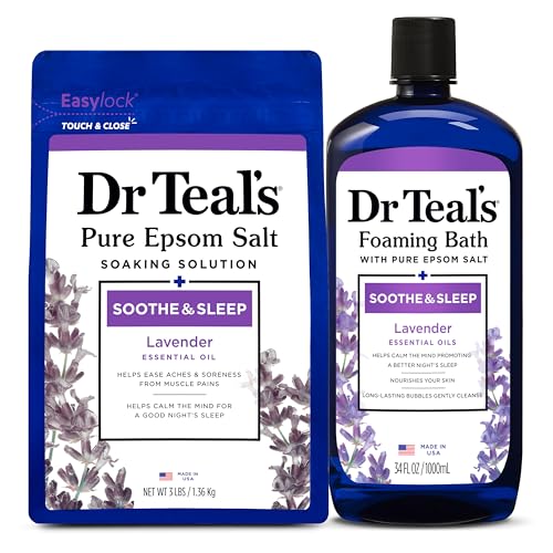 Lavender Epsom Salt Soaking Solution & Foaming Bath Duo - 41 Fl Oz Pack of 2