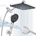 Rain Shower Head with Handheld Combo - High Pressure, 9 Spray Modes, Filtered Handheld & Adjustable Arm