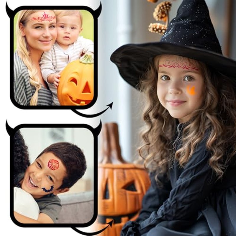46pcs Face Paint Stencils, Premium Reusable Halloween Body and Face Painting Templates Practical Accessories for Halloween Party Makeup