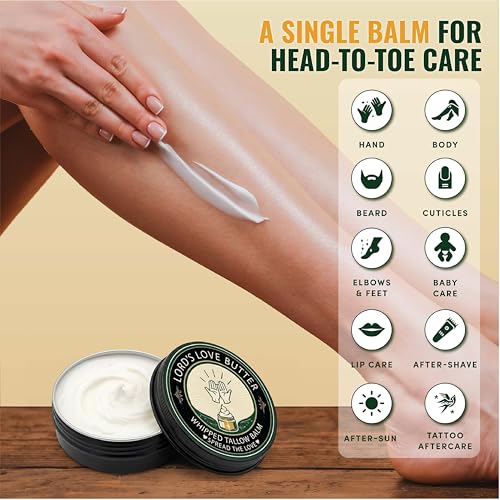 Natural Beef Tallow & Manuka Honey Face & Body Moisturizer for Dry Skin