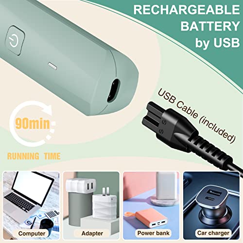 Women's Bikini Trimmer Blue Waterproof Cordless Electric Razor with Ceramic Blades