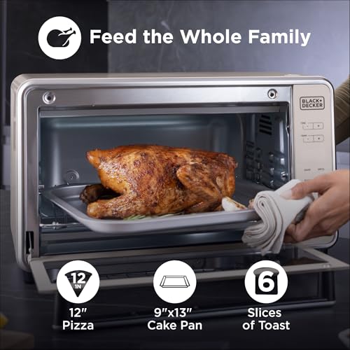 BLACK+DECKER Crisp 'N Bake Pro 6-Slice Digital Air Fry Oven with Baked Stone