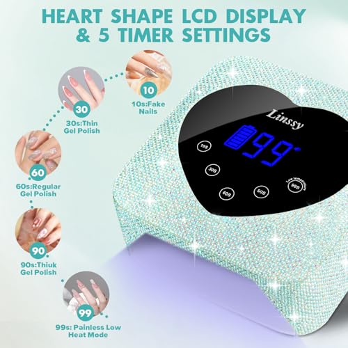 Cordless UV LED Nail Lamp with 72W Power and Blue Variation - Gel Nail Dryer with 5 Timers