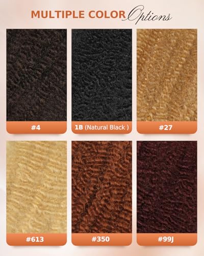 BEEOS #613 Blonde Afro Kinky Human Hair Extensions 12 Inch Bulk 50g