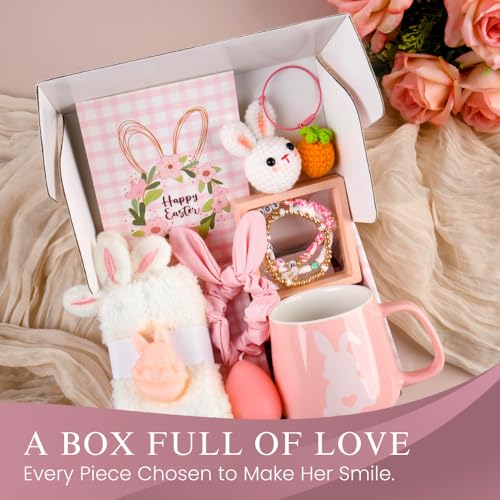 Easter Basket Stuffers for Teen Girls & Women - Bunny Gift Set with Tumbler, Mug & Bracelet - Easter_SpaGift