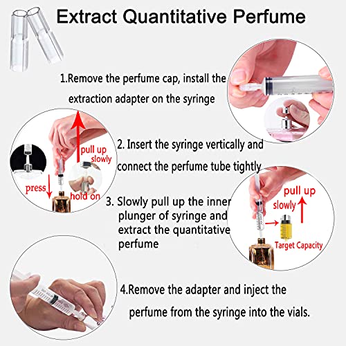 MUB 10ml Perfume Dispenser Pump Perfume Extraction Plastic Adapter Syringe Pump for Travel Refillable Perfume Atomizer Spray Bottle (5packs)