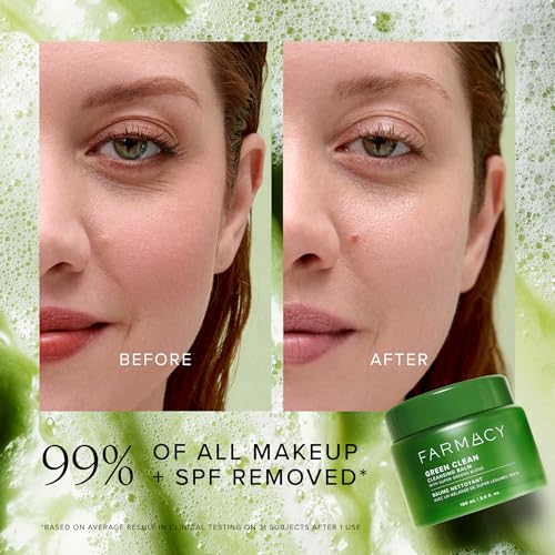 Farmacy Deep Double Cleanse Skincare Gift Set - Green Clean Makeup Remover & Foaming Face Wash for Oily Skin - Includes 2 Products