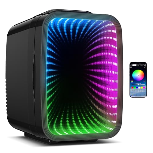 BEICHEN 4L Mini Fridge Black with APP Light Controller for Gaming & Bedroom