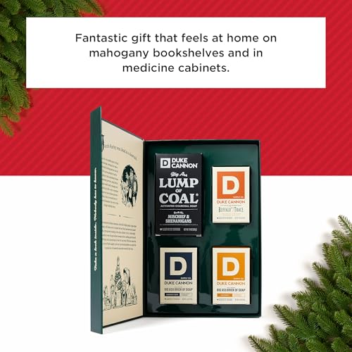 Duke Cannon Men’s Holiday Soap Gift Set - Naughty & Nice VOL. 2, Lump of Coal & Junior Bars