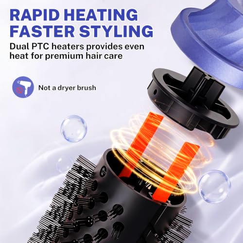 Infrared Heated Hair Styling Brush 1.5 Inch Curl & Straighten Blowout Tool