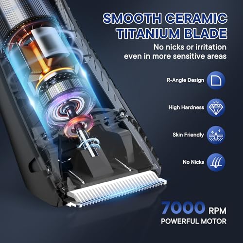 TEENOVA Black 2-in-1 Electric Body & Groin Hair Trimmer with Ceramic Blades