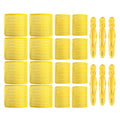 Self-Grip Hair Rollers & Clips Kit for Volume and Styling - 16 Rollers, 6 Clips