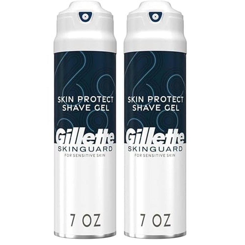 Gillette SkinGuard Shave Gel for Men, 7 oz Skin Protect Shave Gel with Shea Butter and Vitamin E (Pack of 2)