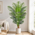 5ft Artificial Palm Tree Indoor Plant - Tall Faux Tropical Paradise Tree in Pot with Real Bark Design