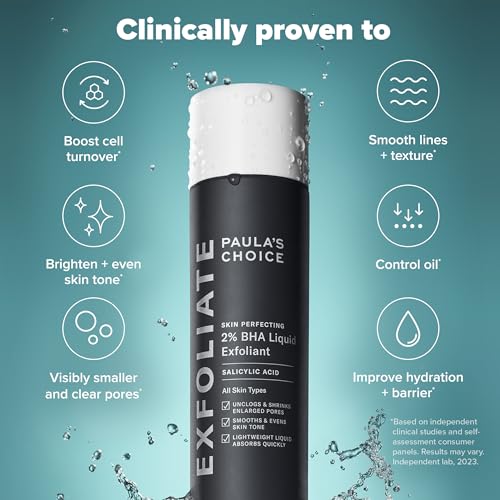 Paula's Choice SKIN PERFECTING 2% BHA Liquid Exfoliant, Salicylic Acid Facial Exfoliator for Enlarged Pores & RESIST Perfectly Balanced Foaming Facial Cleanser, Face Cleanser with Hyaluronic Acid