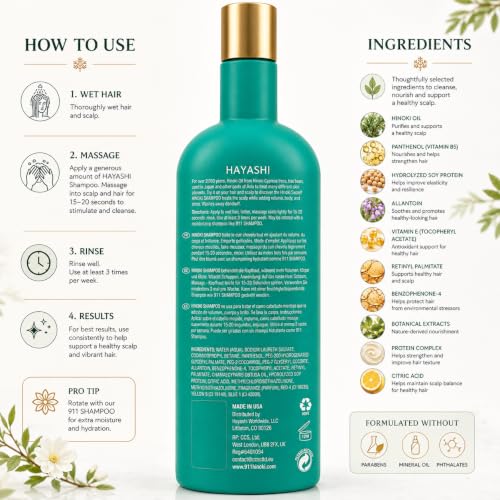 Hayashi System Hinoki Shampoo for Thinning Hair 10.1 Fl Oz - Volumizing & Scalp Care